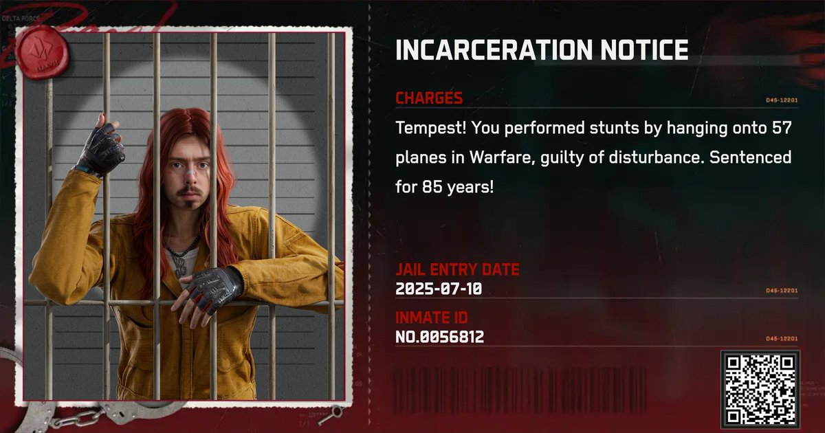 _xToastie98_'s tweet photo. @DeltaForce_Game Well well well #DeltaForce #DFPrison #OperatorsJailPhoto https://t.co/QDgWPI3v82