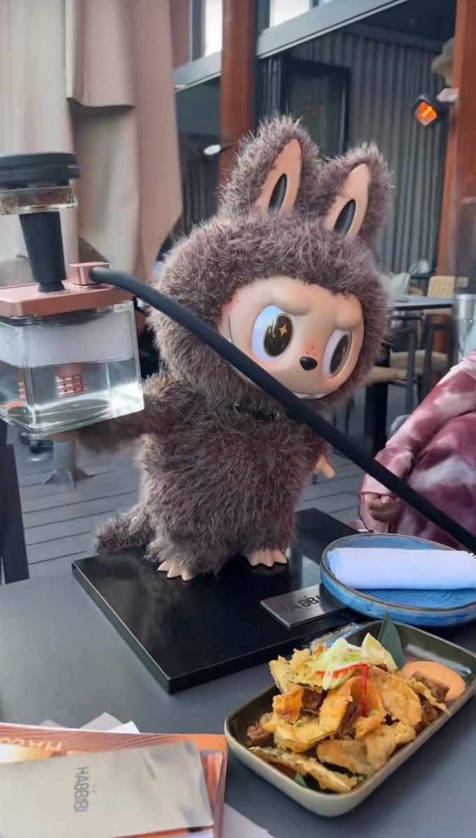 je suis à la chicha aux bled et ma chicha c’est un labubu ? azy carré