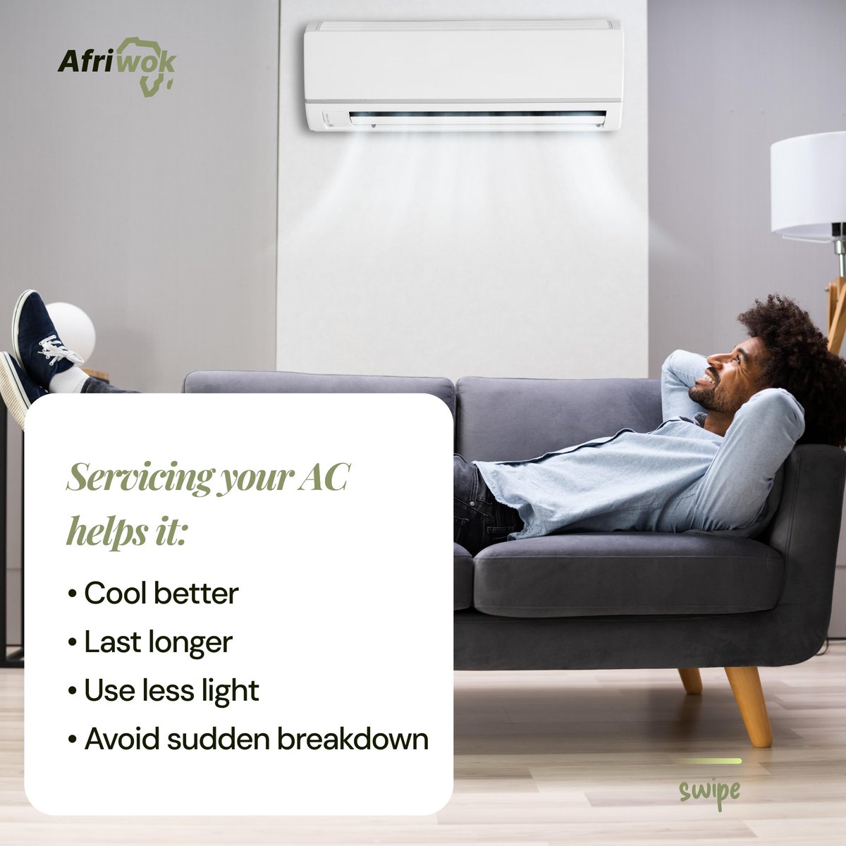 afriwok's tweet photo. Donโt blame the weather โ your AC just needs servicing.
When last did you service it?
Book a trusted technician on the Afriwok App today and enjoy the cool breeze like never before.
#Afriwok #actechnician #artisans #handymen #serviceproviders #localservice https://t.co/hw5Hkf8coZ