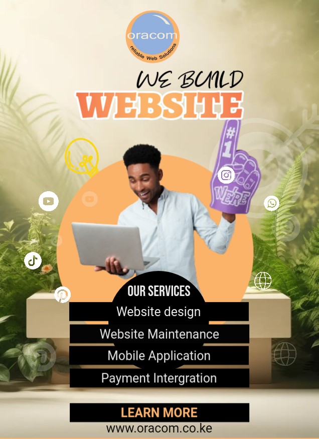 Your Business Deserves a Website That Never Sleeps!
We craft responsive, high-speed, and conversion-focused websites designed to grow your brand.
Get a quote lnkd.in/dsPQhvAX or Call 0729990583 or WhatsApp +254709000833 for more #WebDesign #WebsiteDevelopment