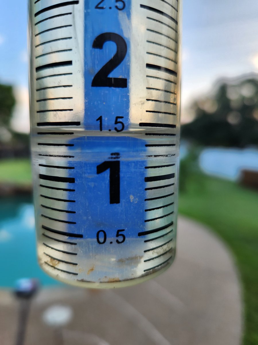 July 5th  .5 inches rain
July 6th  .2 inches of rain
And the gauge this morning had 1.4
Keller, TX
