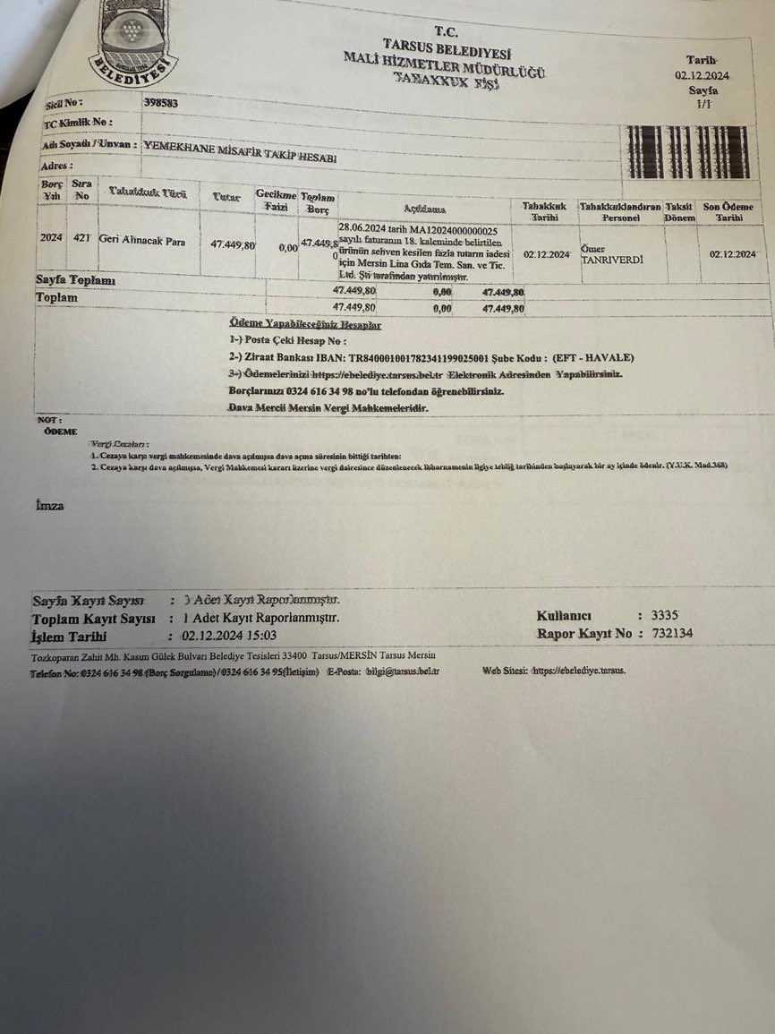 Tarsus Belediyesi’nin 870 TL’ye bezelye aldığı duyulunca olaylardan 6 ay sonra para iade edilmiş 😁

Sehven yatırılan 52 bin TL’nin 47 bini şirket tarafından belediyeye iade edilmiş 😉