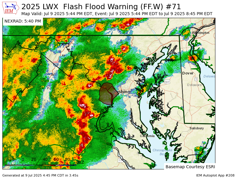 The NWS for Baltimore/Washington did something extraordinary last evening that may have gone unnoticed. They issued a flash flood warning for an urban area (not a river warning) 30 mins BEFORE it even started raining! 👇 And they nailed it. The NWS has been taking a lot of flak
