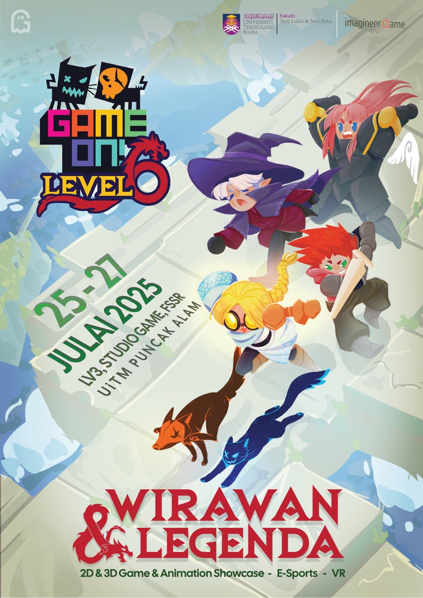 🌟 WIRAWAN LEGENDA IS ON! 🌟
Step into the realm of legends from 25-27 July 2025. 
Witness epic heroes, bold stories &amp; creative fire – all in one place.
#WirawanLegenda #StrikeON #UitmPuncakAlam #GameDesign