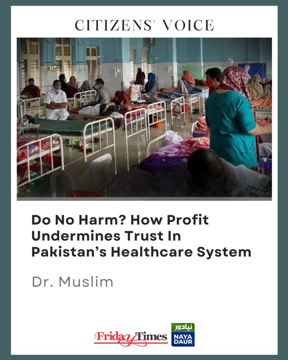 TFT_'s tweet image. Unnecessary surgeries and tests expose regulatory failures and deepen Pakistan’s healthcare ethics crisis.
By Dr. Muslim  

Read more: thefridaytimes.com/08-Jul-2025/do…

#Pakistan #Health #HealthcareSystem #surgery #Corruption #medicalethics #PatientCare #Exploit #HealthCrisis
