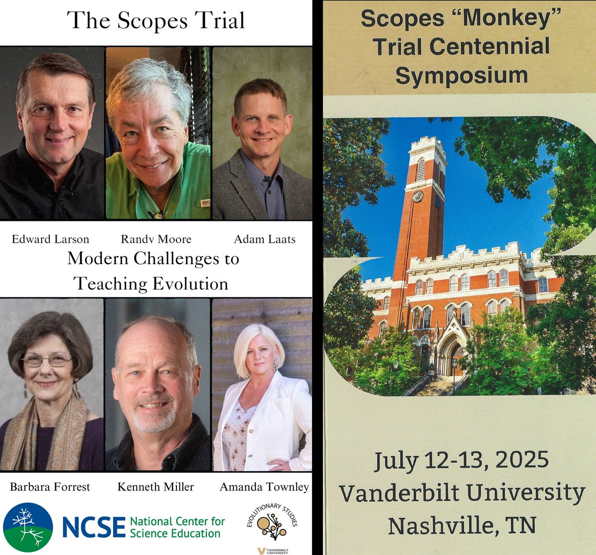 kenneth r miller (@kennethrmiller) on Twitter photo Looking forward to a great weekend at Vanderbilt (These are just the first two sessions!).
vanderbilt.edu/evolution/scop… Looking forward to a great weekend at Vanderbilt (These are just the first two sessions!).
vanderbilt.edu/evolution/scop…