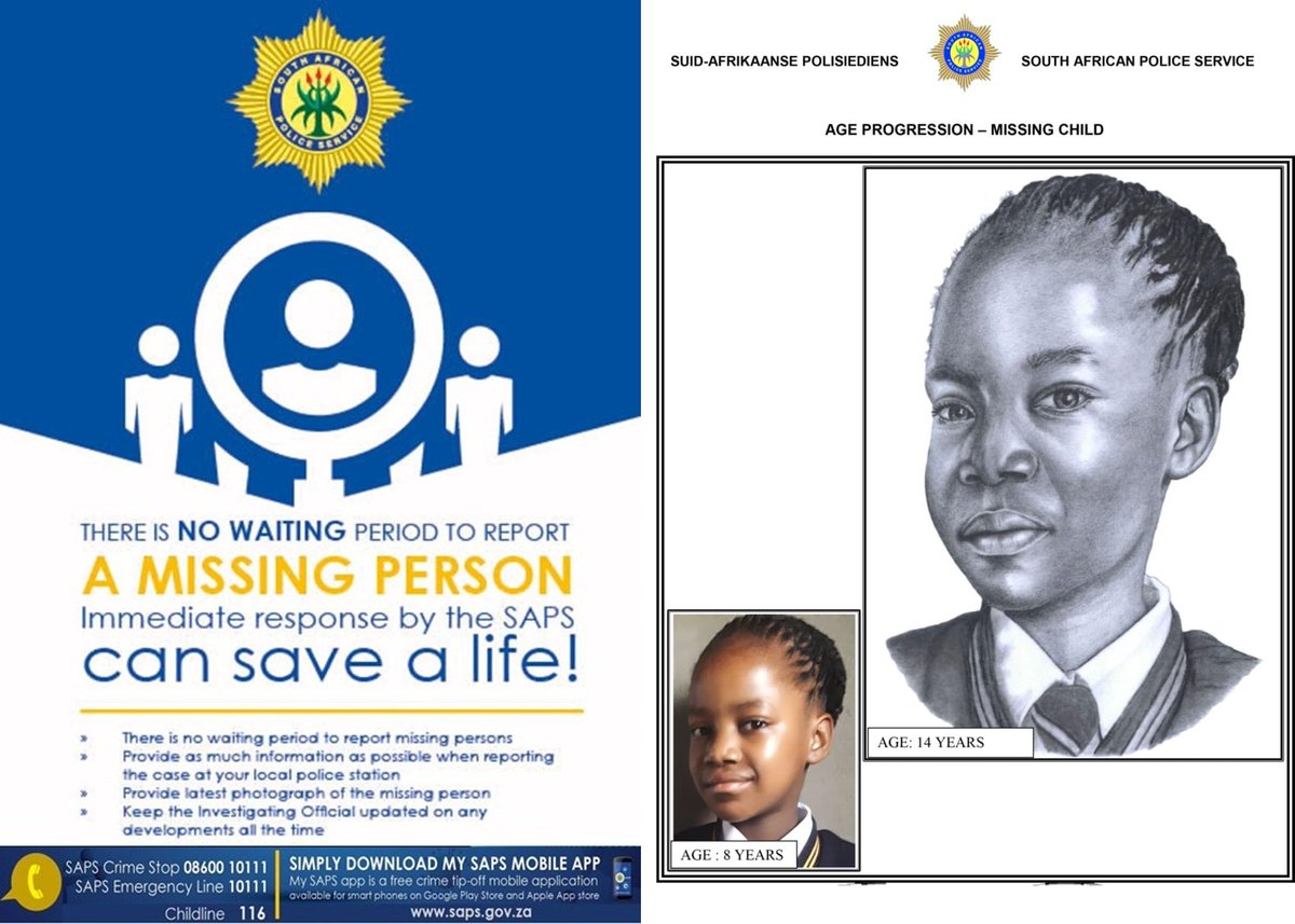 RT #sapsGP Springs #sapsFCS Unit is still looking for Amahle Michel Thabethe who went #missing on 06 April 2019 from Tsakane. Thabethe was 8-years-old at the time of her disappearance and will be 14-years-old by now. At the time of her disappearance she was seen wearing a blue