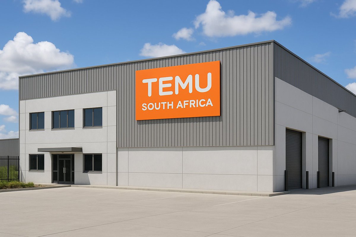 KasiEconomy's tweet photo. Chinese online retailer TEMU has launched a warehouse in South Africa, with deliveries now taking as little as 24 hours https://t.co/64sXEMCeVL