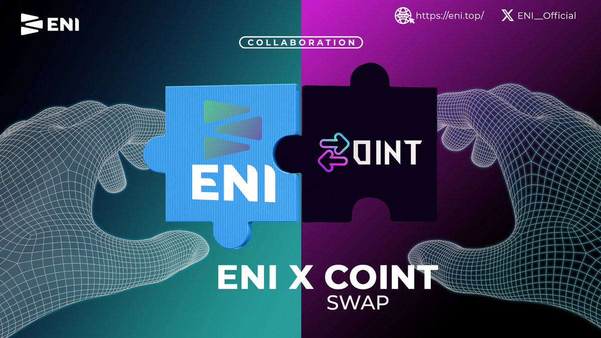 ENI (@eni__official) on Twitter photo ๐ค ENI x CointSwap: A Strategic Fusion Begins!
Weโre excited to team up with <a href="/CointSwap_/">Coint Swap</a> โ a next-gen DEX โ to unlock seamless cross-chain liquidity and pioneer DAO innovation through #ENIโs DAOaaS infrastructure.
๐ Swap-ready
๐ Cross-chain enabled
๐ง DAO-powered
This ๐ค ENI x CointSwap: A Strategic Fusion Begins!
Weโre excited to team up with <a href="/CointSwap_/">Coint Swap</a> โ a next-gen DEX โ to unlock seamless cross-chain liquidity and pioneer DAO innovation through #ENIโs DAOaaS infrastructure.
๐ Swap-ready
๐ Cross-chain enabled
๐ง DAO-powered
This