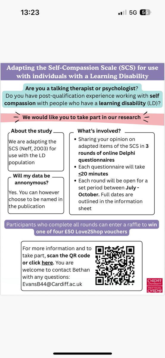 RADiANTCRG's tweet image. If you are a talking therapist or psychologist with experience of self compassion work please consider taking part in Bethan’s research project: