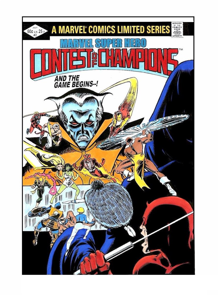 Bob_Layton's tweet image. #ThrowbackThursday : Published this month in 1982, here's the cover to Contest of Champions #2, penciled by my brother JRJR and inked by yours truly.
@Marvel #contestofchampions
