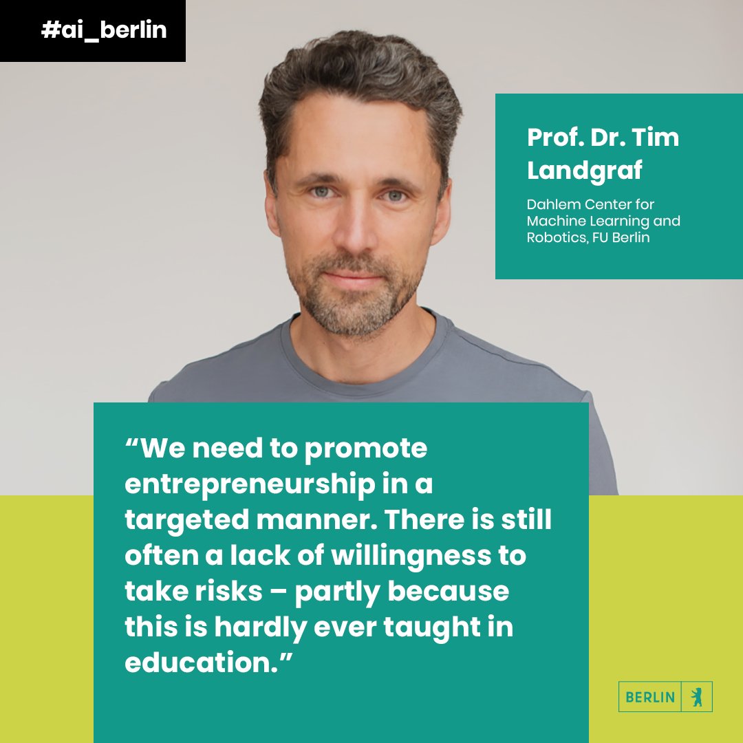FU Berlin's Prof. Dr. Tim Landgraf works at the fascinating intersection of biology, #AI, and #robotics. We talked to him about Berlin's AI ecosystem and why universities need to be more courageous when it comes to entrepreneurship: ai-berlin.com/de/blog/articl… #ai_berlin
