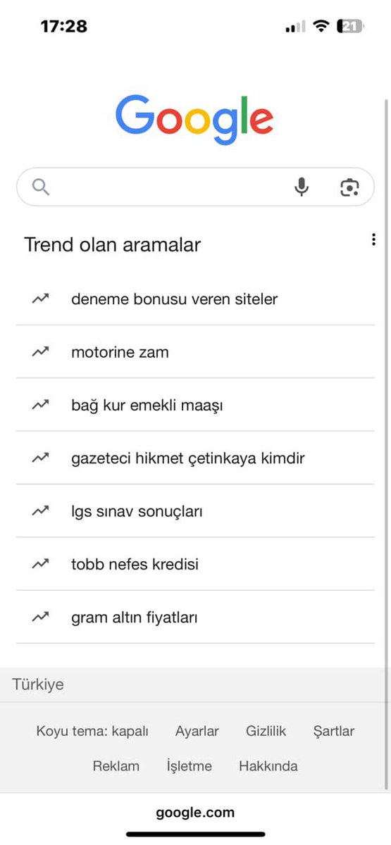 Ülkenin ekonomisinin geldiği hal. Google Türkiye’de yasadışı bahis TT oluyor ama oynayacak para da yok, deneme bonusu peşinde insanlar.