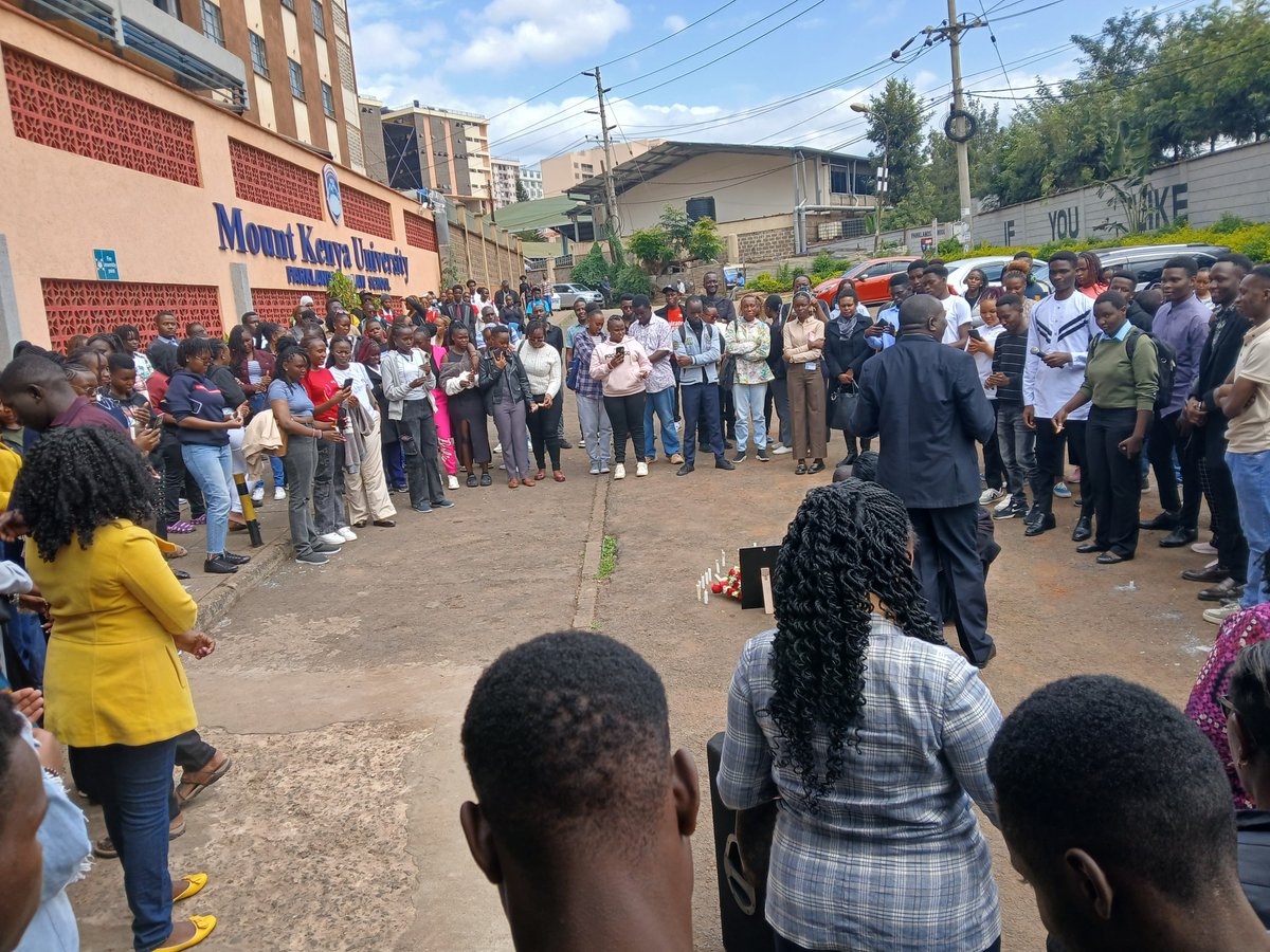 MKU_LawSchool's tweet image. 🕯️ Candlelight for Our Fallen Comrade 🕊️
Today, we gather not just in mourning, but in honor to light candles for Ian Mungai's life that burned bright with purpose.
In silence and solidarity, the School of Law remembers.
#justiceforianmungai #FallenButNotForgotten #FallenComrade