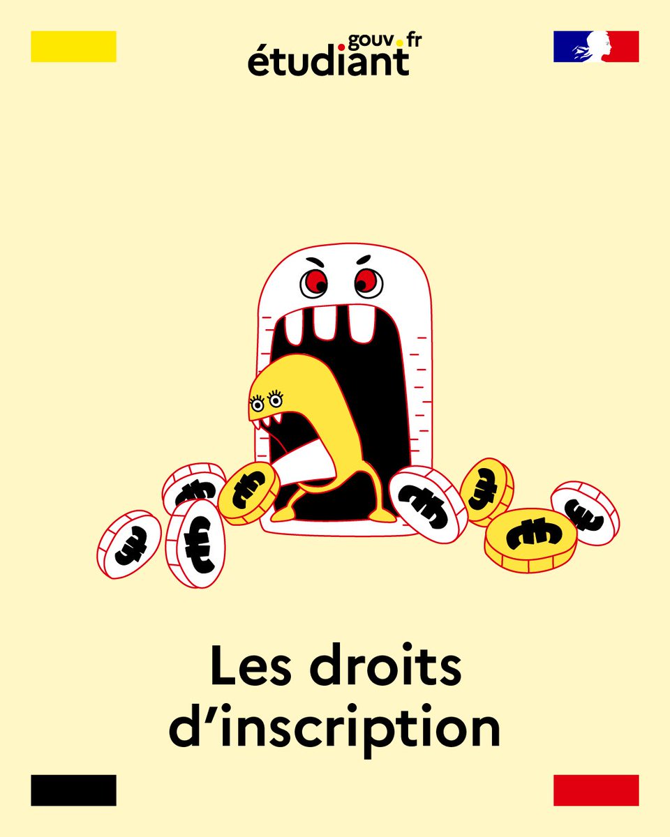 etudiantgouv's tweet photo. #RentreeEtu2025 📢 Pour l’année 2025-26, les droits d’inscription à l’université s'élèvent à 178 € en licence, 254 € en master, 397 € en doctorat. Les étudiants boursiers en sont exonérés.

Plus d’infos 👉 https://t.co/f9ZpRanW6m https://t.co/XlG7z175g5