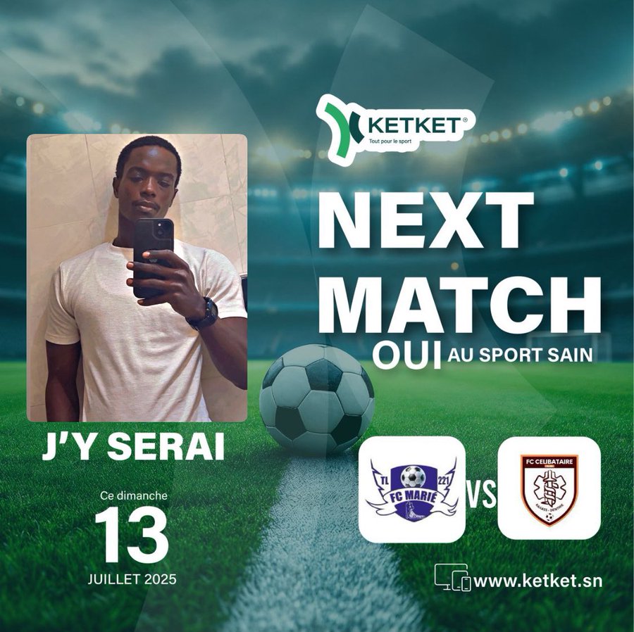 ketket_sn's tweet photo. Seydina 🇸🇳 @seydinaof sera sur le terrain ce 13 juillet !
Match FC Mariés vs FC Célibataires ⚽
📍Terrain Castor |⏰16h30
💥Et Toi, Tu viens ? Ou tu restes sur la touche ?
#JySerai #KetketSn #FcMariéVsFcCélibataire #SportSain #FootPourTous #ketketclub #MASTERCLASS #weshwx https://t.co/HWbT1n3ILL
