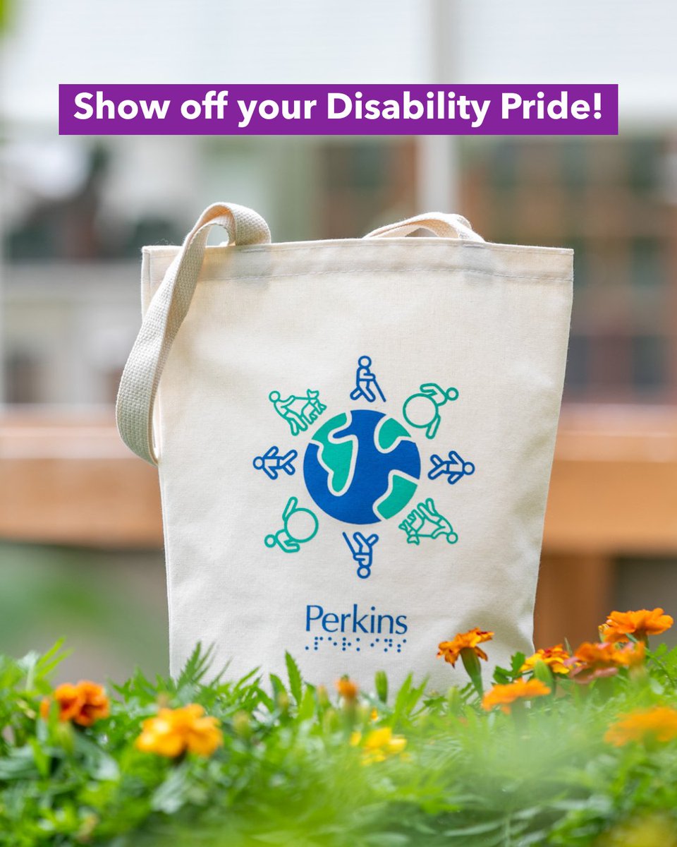 PerkinsVision's tweet image. 📣This month only! 📣 In honor of #DisabilityPrideMonth, we’re giving you our newest Perkins tote bag when you make a gift of $40 or more at bit.ly/3IkJCJg. Carry yours with pride all month long. 💙