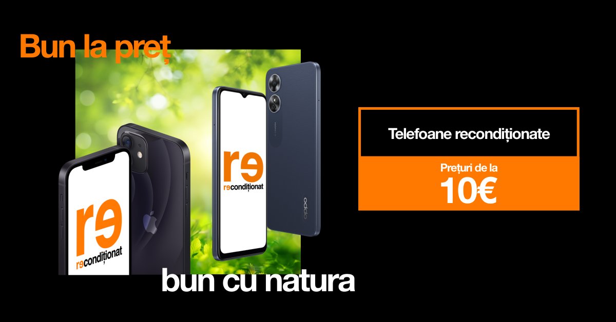 Alege un telefon recondiționat prietenos cu mediul și bucură-te de performanță de top la un super preț. Profită acum de reducerile online: oran.ge/telefoane-Reco….