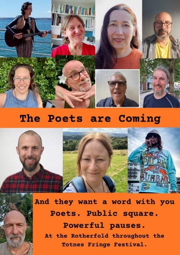 Super excited for Totnes Fringe Festival this weekend, Fri 11th to Sun 13th July. I'll be performing poetry alongside other fellow poets, 12-1pm on Saturday, at Rutherford Square, Totnes, TQ9 5SN. More info. and full programme below... #devon #totnes #poetry #writer #poet