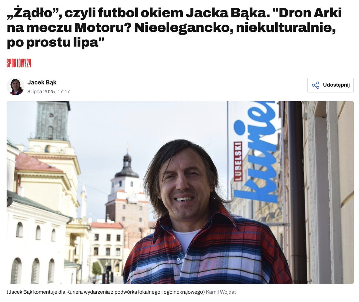 P_Przyborowski's tweet image. Żądło futbolu! Rartytas od @kurierlubelski. 🤌
Jakby ktoś chciał rzucić okiem na to arcydzieło: kurierlubelski.pl/zadlo-czyli-fu…