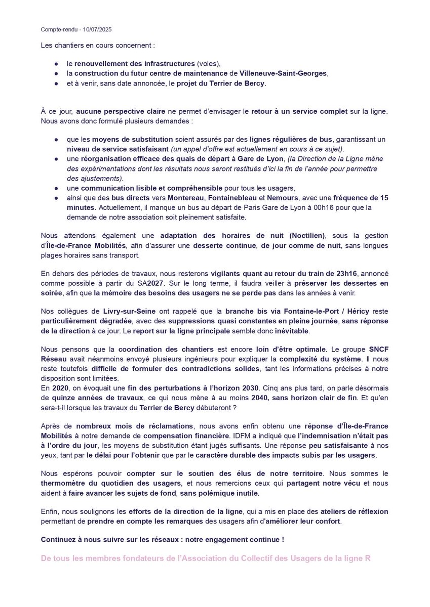 [COMPTE-RENDU]
Nous étions présents au dernier Dialogue Territorial, ayant pour objectif de travailler ensemble sur des solutions pour rendre les travaux moins impactants pour les usagers.

Voici notre CR.
Retrouvez nous également sur Facebook.