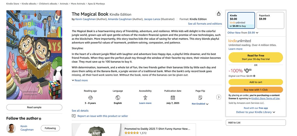 TheHappyApe_'s tweet image. FREE E-book Download on Amazon! Go download our newest book The Magical Book for free on Amazon for the next 5 days only. Promotion ends July 15.