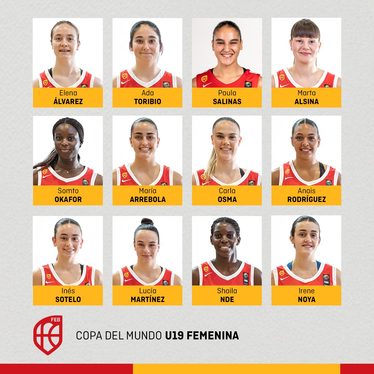 ✅ OFICIAL: Las 12 de España #U19F para el Mundial #FIBAU19 femenino 2025. 🏀🇪🇸