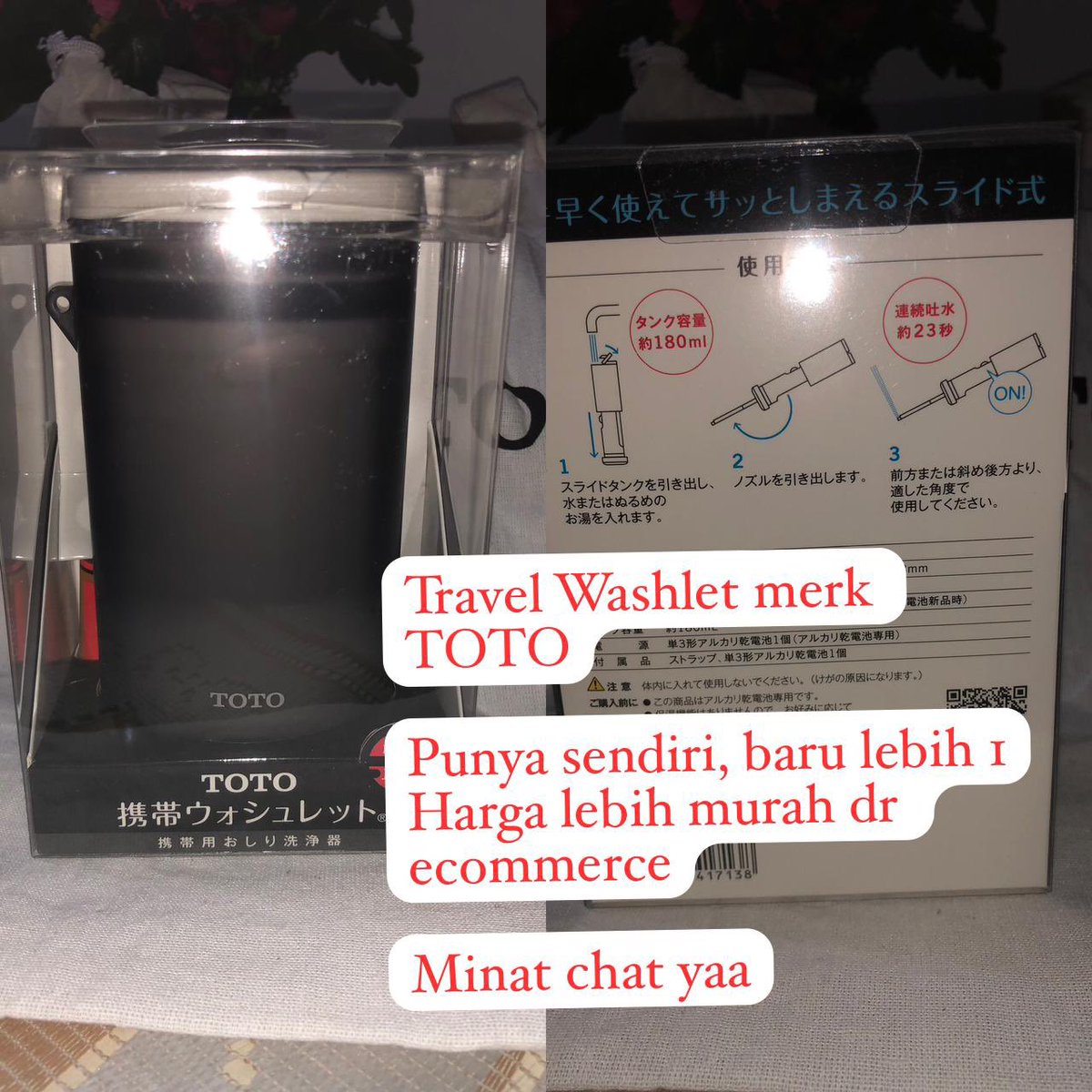 nathalianjell's tweet image. Ready 1 unit travel washlet ( bidet portable ) merk TOTO [New]
Price 800.000 [nego tipis ya]
#bidet
#bidetportable
#washlet
#travel
#traveling
#travelwashlet
#TOTO