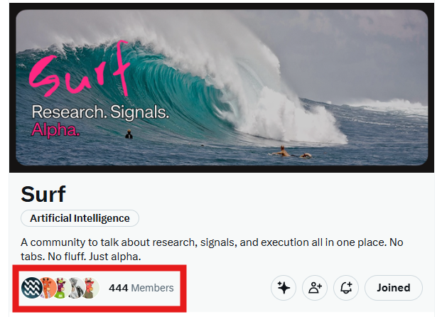 afnkrman's tweet image. I love beautiful numbers! 444 members in just 2 days. Thank you to everyone in the @Surf_Copilot community! This is just the beginning – more to come!