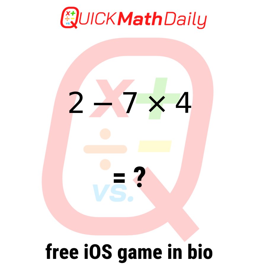 QuickMathDaily's tweet photo. 🤔 Solve This Tricky Problem w/o a Calculator‼️ 🧮

Share Your Answer Below!👇 https://t.co/CNGJaM4jMS