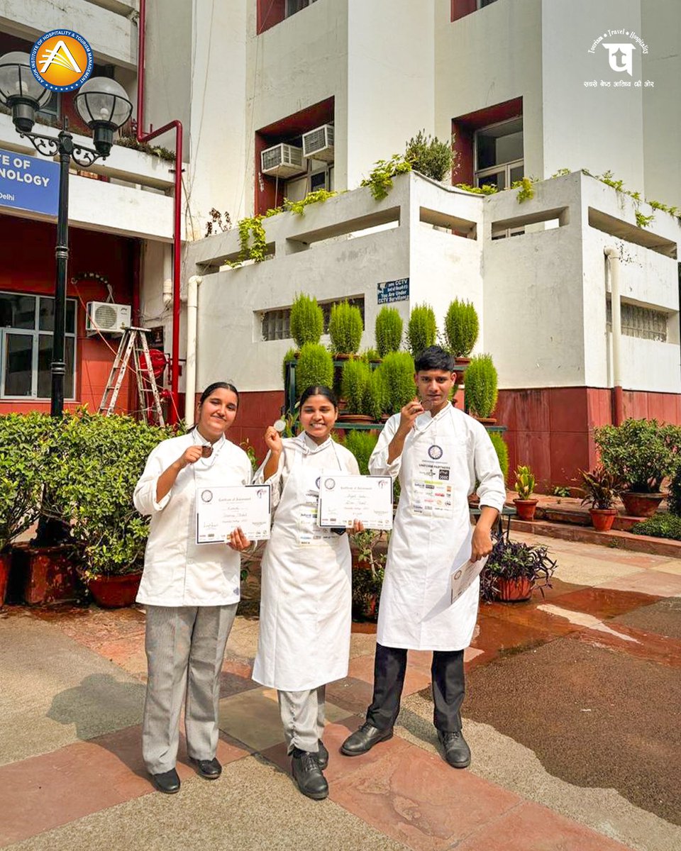 itdc_theashok's tweet photo. Our talented students of AIHTM win medals  at a culinary challenge organised recently in New Delhi.

Kudos to our young chefs for showcasing skill and passion!

 #itdcindia #culinarystudies #hotelmanagement #ihm #aihtm #hospitality #hospitalityexcellence #education #skillindia https://t.co/V8mG02bBmQ