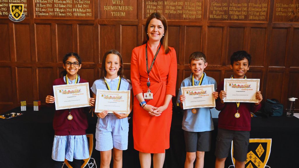 252 young #mathematicians from 33 Greater Manchester primary schools gathered at Stockport Grammar for the annual Maths Challenges for Year 5 children.

Well done to everyone who took part and congratulations to the schools that picked up a podium place.

stockportgrammar.co.uk/news-and-event…