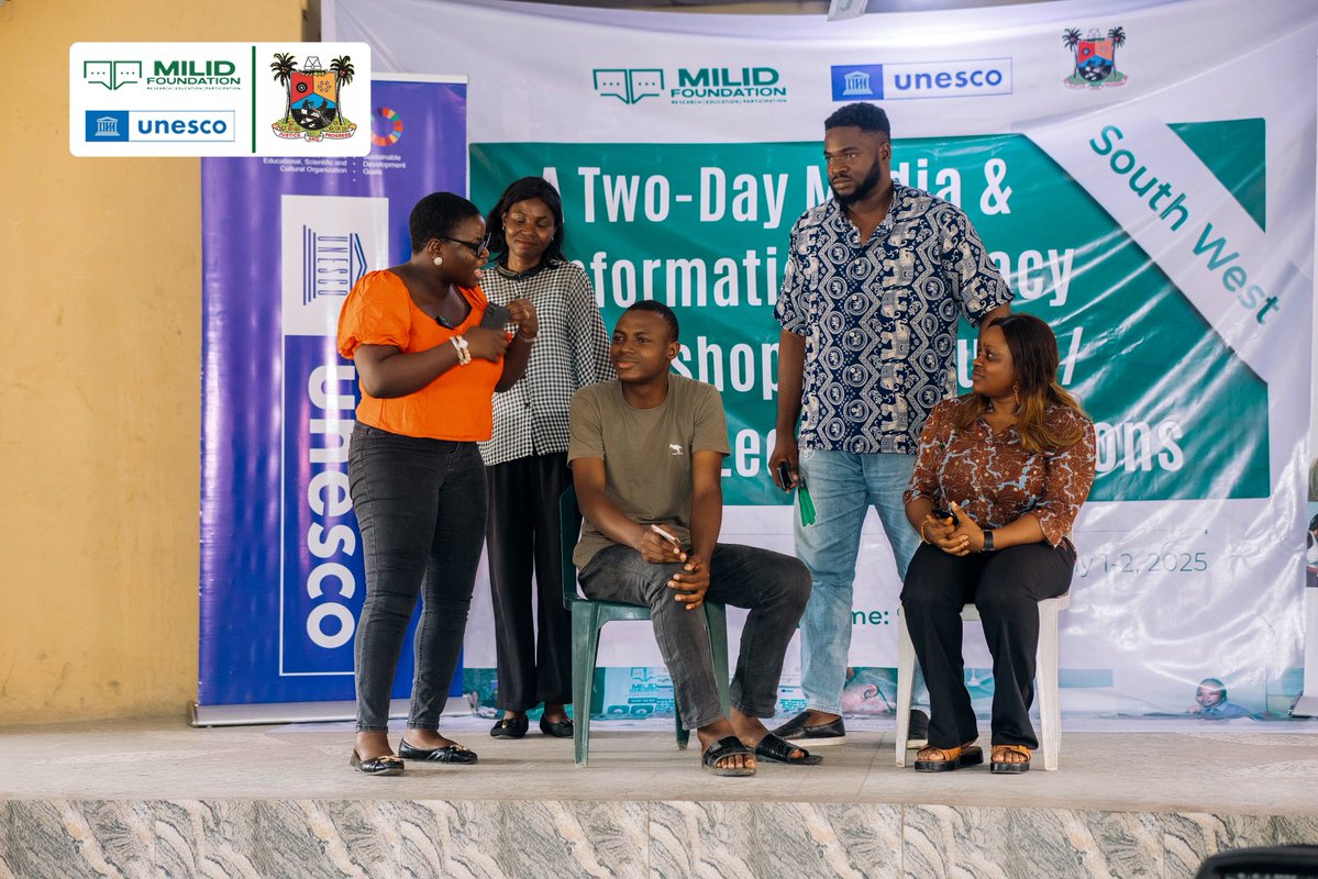 MILID FOUNDATION (@milidfd) on Twitter photo Last week @ the southwest MIL workshop we had industry experts talk about how MIL intersects with GBV, content creation. We also had an interactive session on verification and fact checking. <a href="/unesco_abuja/">UNESCOAbuja #Education #Sciences #Culture</a> <a href="/MILCLICKS/">UNESCO Media & Information Literacy</a> <a href="/AbangMercy/">Mercy</a> #disinformation #InformationIntegrity Last week @ the southwest MIL workshop we had industry experts talk about how MIL intersects with GBV, content creation. We also had an interactive session on verification and fact checking. <a href="/unesco_abuja/">UNESCOAbuja #Education #Sciences #Culture</a> <a href="/MILCLICKS/">UNESCO Media & Information Literacy</a> <a href="/AbangMercy/">Mercy</a> #disinformation #InformationIntegrity