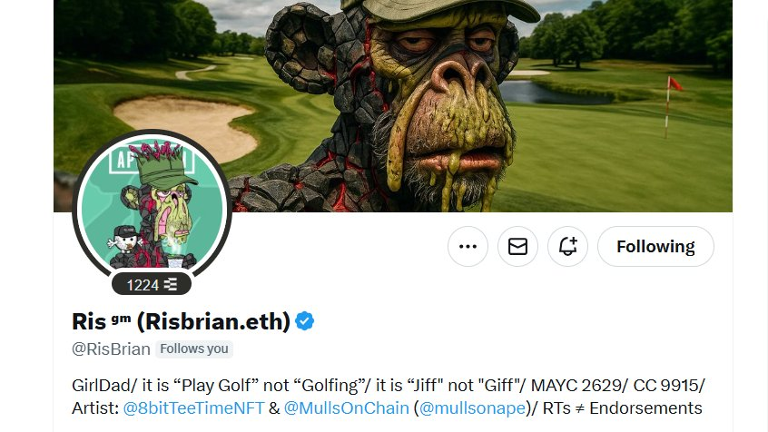 RisBriaNFT's tweet image. Friendly reminder that this is my "degen" twitter account for Fantasy Sports, Contests, "Hot Takes" and Crypto Talk... I started this account to save my "normie" friends & family my "spamy" interests!
My OG is @risbrian and I'd appreciate if you went over there and followed me!