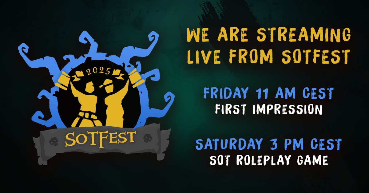 MrsLarissaSoT's tweet image. Join us live on twitch twitch.tv/MrsLarissa #SeaOfThieves #SotFest2025