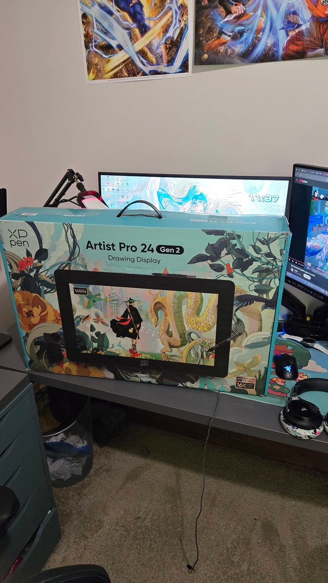 Ignis_NA1's tweet image. Haven&apos;t done any cable management yet, but the new workspace is coming along great. What are y&apos;all working with? Also this new tablet is sick. 

#artistworkspace #desksetup #xppen