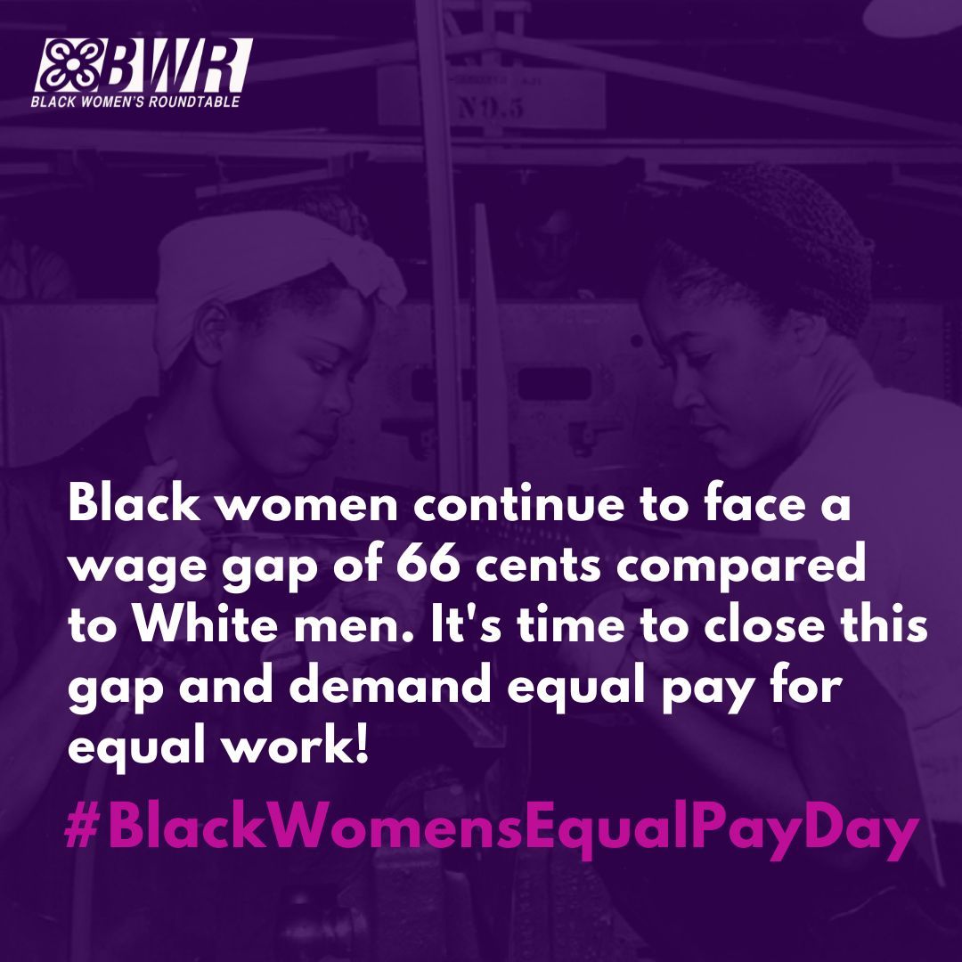 💵 66 cents on the dollar isn’t enough and it isn't fair.

That’s what Black women working full time, year-round are paid, on average, for every dollar paid to white, non-Hispanic men working full time, year-round.

#BlackWomensEqualPayDay #PayMeWhatYouOweMe