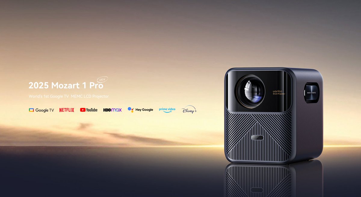 ⏰ Mark your calendar! On July 15, 00:01 PST, the 2025 #Mozart1Pro drops — the world’s 1st Google TV MEMC LCD projector. Enjoy 1200 ANS brightness, MEMC smooth motion, HDR10 color, 4K streaming &amp; rich 20W sound. 
Don’t miss out! 👉 global.wanbo.cn/Mozart1Pro-NEW

#wanbo #projector