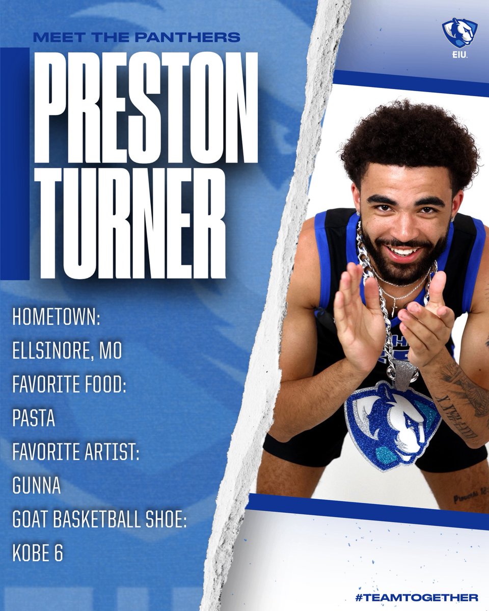 eiubasketball's tweet image. Time to meet the Panthers! Introducing: Preston Turner!🔥
#TEAMTOGETHER #EIUMBB
