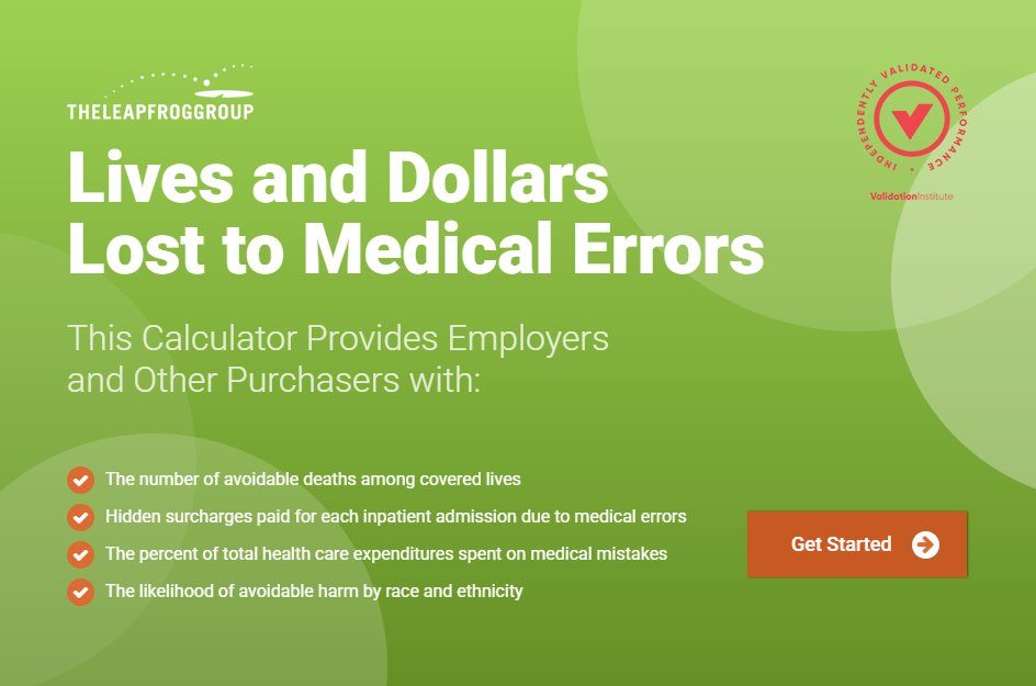 LeapfrogGroup's tweet image. Employers: Do you know how much medical errors are costing your organization?
Use Leapfrog’s free Lives and Dollars Lost Calculator to find estimates on:
🩺 Avoidable deaths
💰 Hidden costs
📊 Disparities in harm
🔗 Try it out: ow.ly/JKBP50WnRUp
#PatientSafety