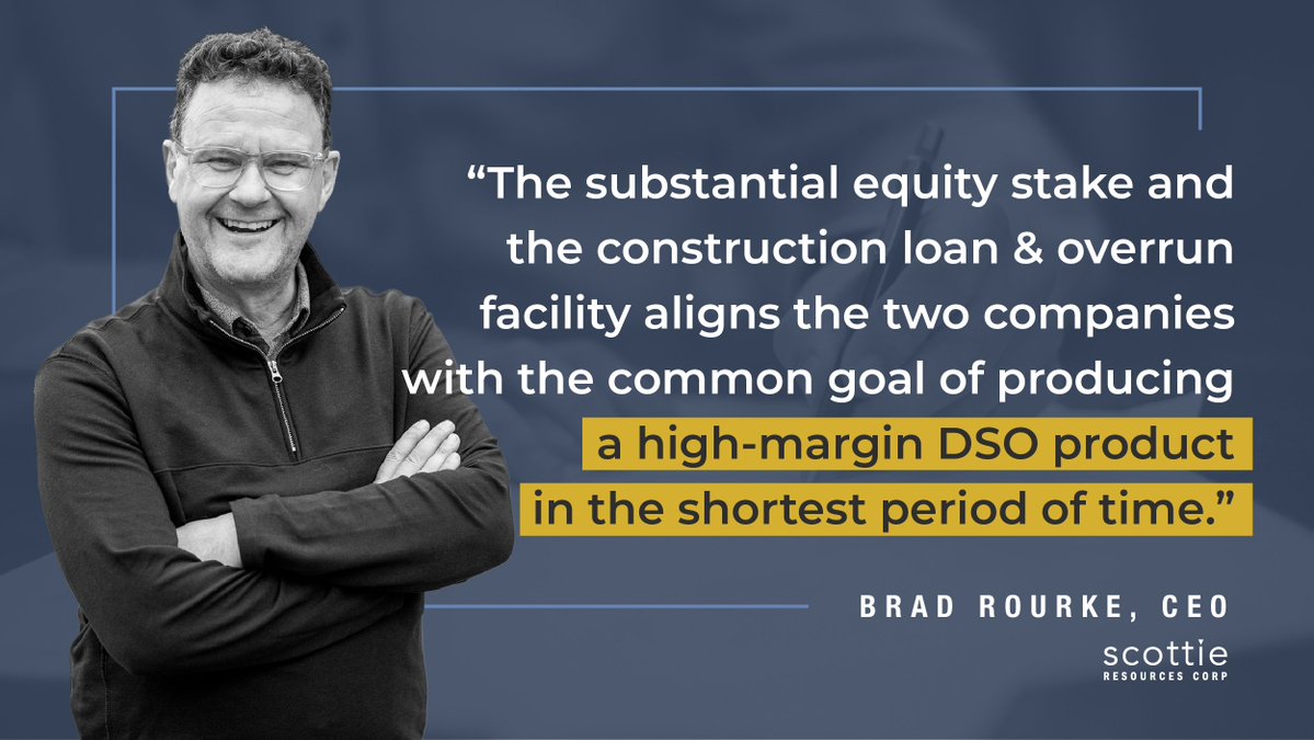 ScottieCorp's tweet image. CEO Brad Rourke discussed our recent news - a $6M equity and USD$25M construction loan with strategic partner Ocean Partners, plus a $16.8 Million financiang. This development keeps us on track for near-term production of a high-margin DSO product.
See all the details in our…