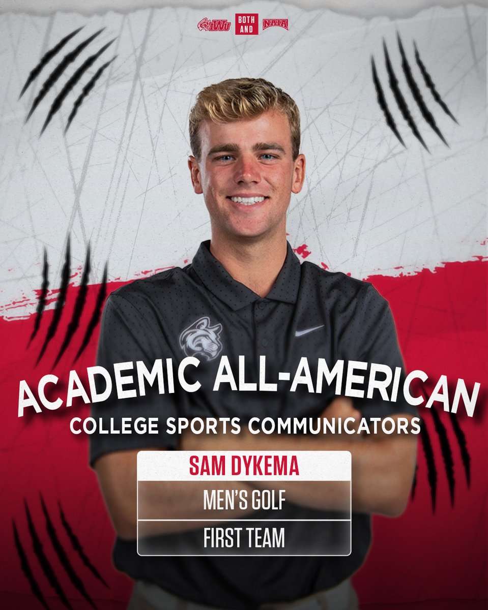 IWUWildcats's tweet image. 😼ACADEMIC ALL-AMERICAN😼
Congratulations to Sam Dykema for being named to the 2024-2025 CSC Academic All-American Team!⛳️
📰IWUWildcats.com
#BothAnd