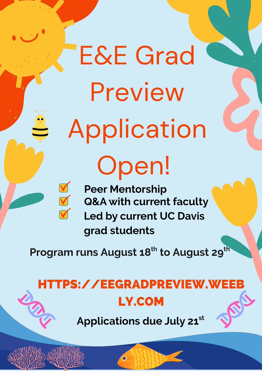 eegradpreview's tweet image. ‼️ATTENTION‼️
Our 2025 application for our virtual #Evolution & #Ecology #Graduate #School Preview Program is live!
Please refer to our website (link in bio) for more information
We especially encourage individuals from historically excluded groups to apply!🎉