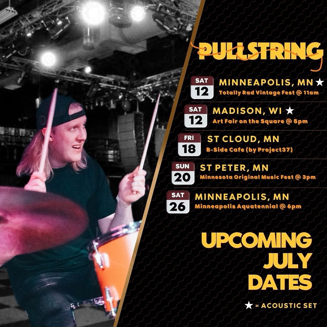 What if we saw you at a show in July? 🤔 

#livemusic #band #rock #show #mn #minnesota #wisconsin