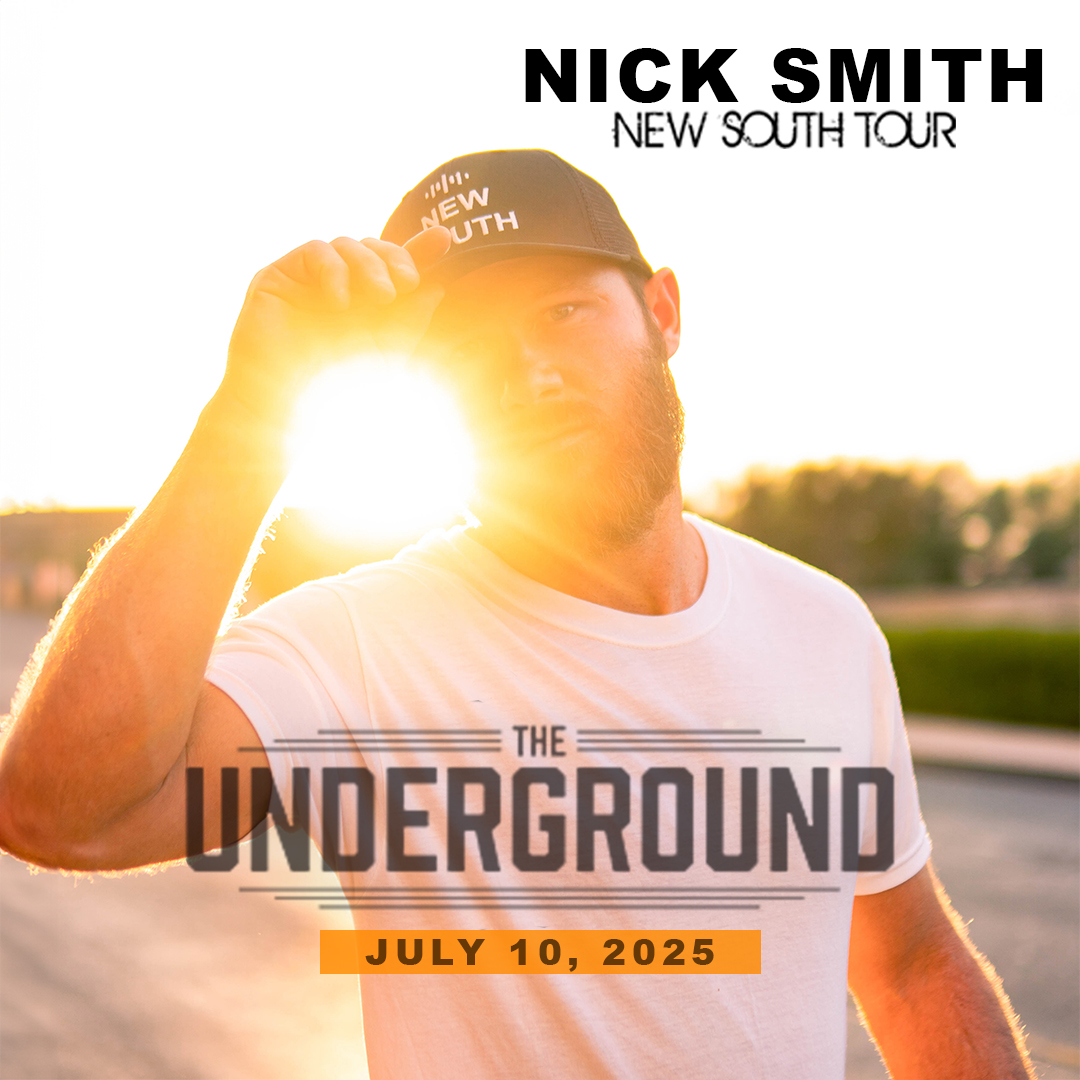 Nick Smith (@nicksmithtwitts): New South Tour TONIGHT with Bailey Marie (7/10) at The Underground! 

Doors: 7 PM | Show: 8 PM

Tickets: livemu.sc/4eE8Xd6
Upgrades: bit.ly/46CO14e