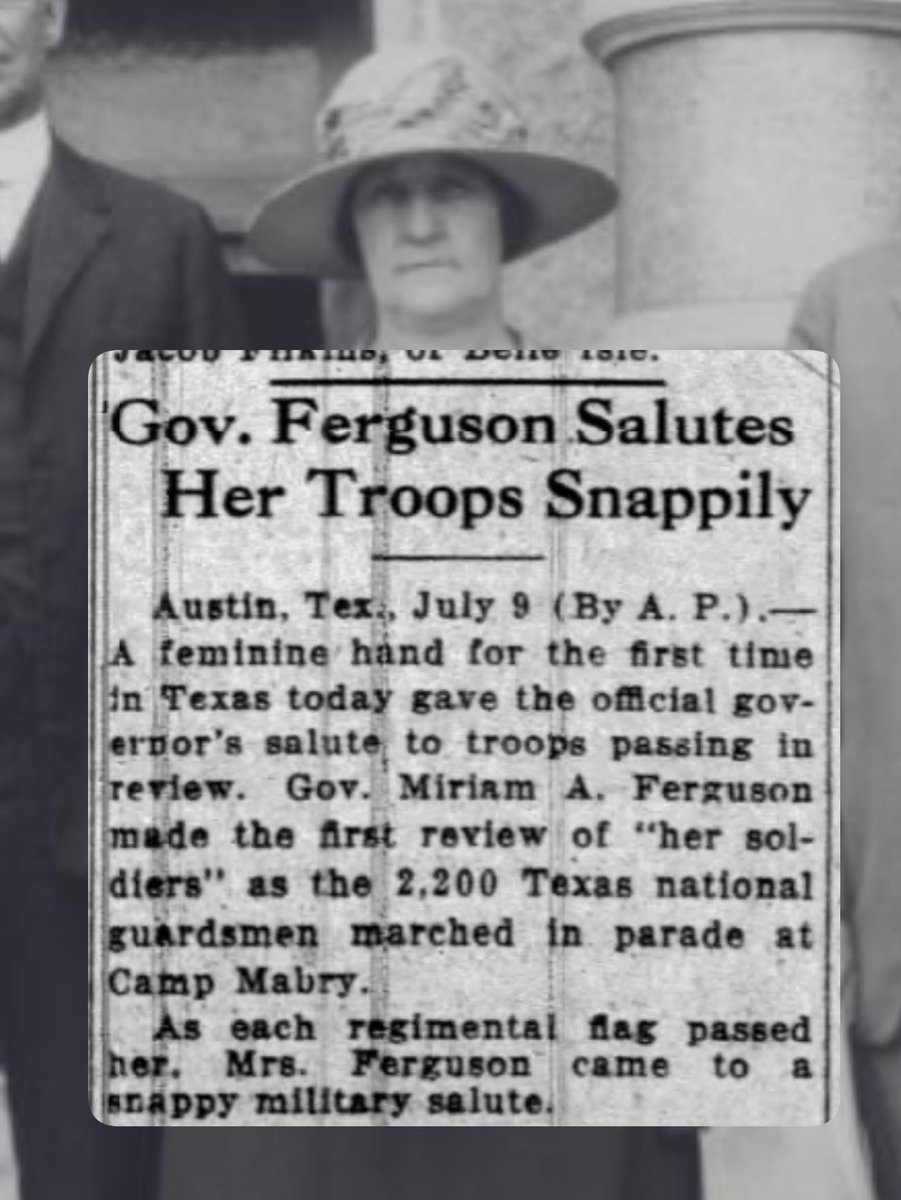petulad's tweet image. July 10, 1925 - Texas’s first female governor fascinated America #100yearsagotoday. After her husband was impeached, Miriam Ferguson was elected in his place, serving two terms. She pardoned 1,000s of prohibition violators and unmasked the KKK (Courts overturned the no-mask law)