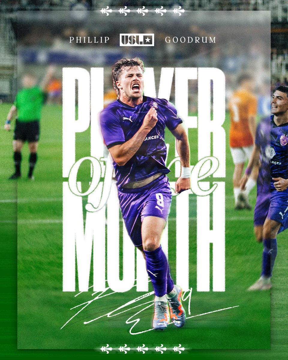 loucityfc's tweet photo. 𝐬𝐢𝐦𝐩𝐥𝐲 𝐬𝐞𝐧𝐬𝐚𝐭𝐢𝐨𝐧𝐚𝐥. 🌟

With 5 goals in 5 matches, @pgoodrum22 has been named the @USLChampionship Player of the Month for June! https://t.co/6pBJl8Mabx