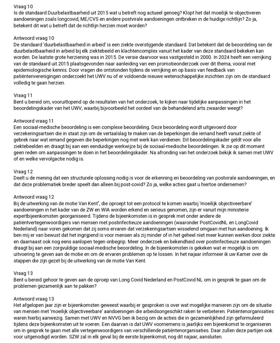 Antwoorden op kamervragen Long Covid en WIA: er is niks mis, en wat er toch mis gaat, is òf een incident, òf omdat het een nieuwe ziekte is.

Maar dat slaat nergens op want:
-het gaat al decennia op dezelfde manier mis bij vergelijkbare ziektes
-het gaat in grote getale mis
-er
