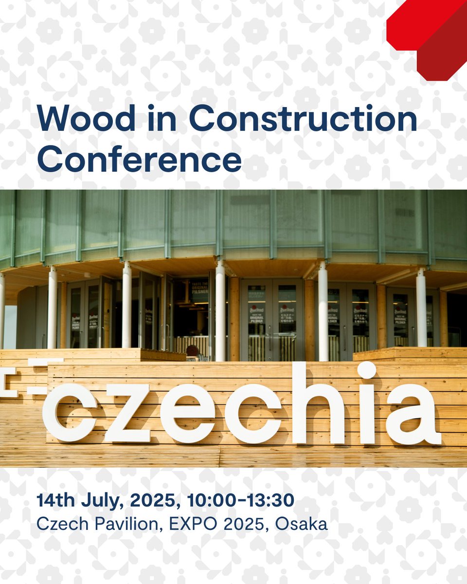 expo2025czechia's tweet image. Join us at the Czech Pavilion for a conference on sustainable innovation, timber construction & Czech–Japanese cooperation. 🌱
Explore green architecture, new technologies & future solutions.
📍More info via QR code in the graphic.
#EXPO2025 #CzechPavilion