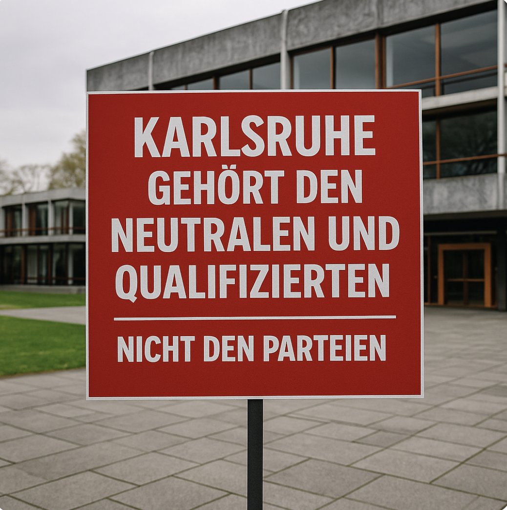 Tobias Ulbrich (@anwaltulbrich) on Twitter photo „Karlsruhe gehört den Neutralen und Qualifizierten – nicht den Parteien“
Ein Plädoyer für ein unabhängiges Bundesverfassungsgericht (ein private juristische Meinung von Rechtsanwalt Tobias Ulbrich)
Als „Hüter der Verfassung“ genießt das Bundesverfassungsgericht höchstes Ansehen „Karlsruhe gehört den Neutralen und Qualifizierten – nicht den Parteien“
Ein Plädoyer für ein unabhängiges Bundesverfassungsgericht (ein private juristische Meinung von Rechtsanwalt Tobias Ulbrich)
Als „Hüter der Verfassung“ genießt das Bundesverfassungsgericht höchstes Ansehen